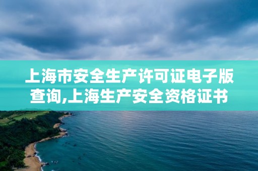 上海市安全生产许可证电子版查询,上海生产安全资格证书查询