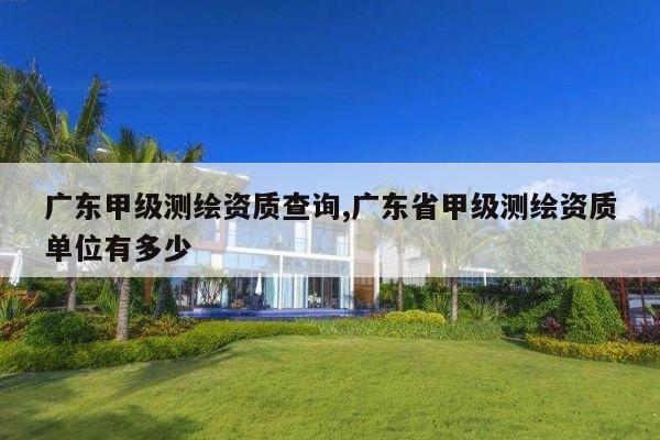 广东甲级测绘资质查询,广东省甲级测绘资质单位有多少