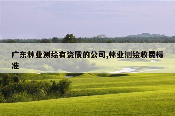 广东林业测绘有资质的公司,林业测绘收费标准