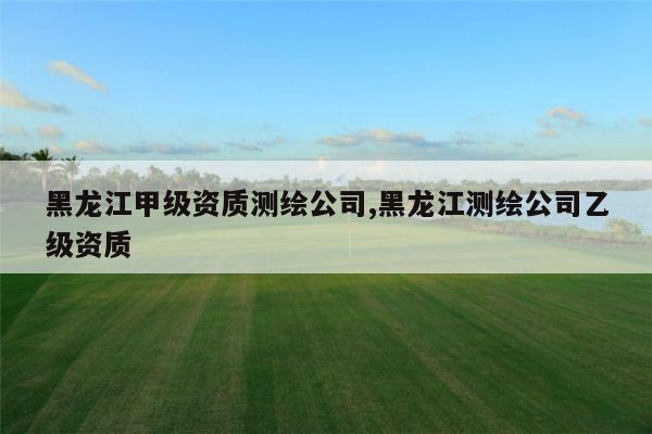 黑龙江甲级资质测绘公司,黑龙江测绘公司乙级资质