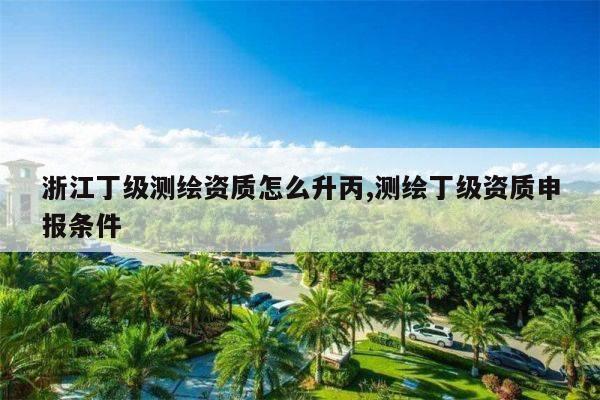 浙江丁级测绘资质怎么升丙,测绘丁级资质申报条件