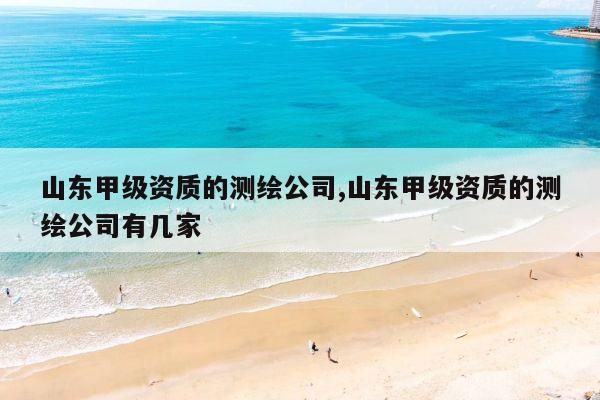 山东甲级资质的测绘公司,山东甲级资质的测绘公司有几家