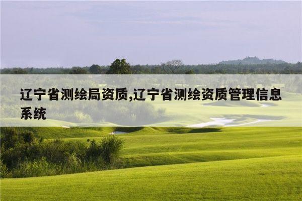 辽宁省测绘局资质,辽宁省测绘资质管理信息系统