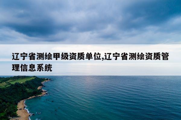 辽宁省测绘甲级资质单位,辽宁省测绘资质管理信息系统