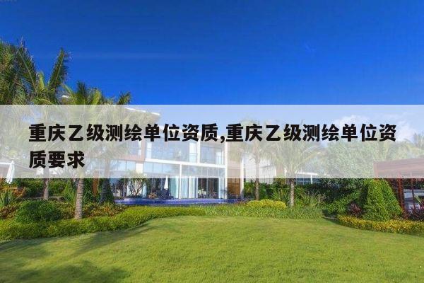 重庆乙级测绘单位资质,重庆乙级测绘单位资质要求