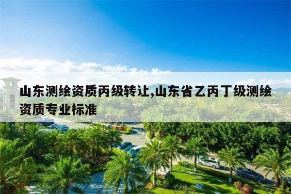 山东测绘资质丙级转让,山东省乙丙丁级测绘资质专业标准