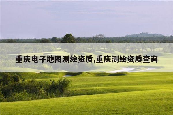 重庆电子地图测绘资质,重庆测绘资质查询