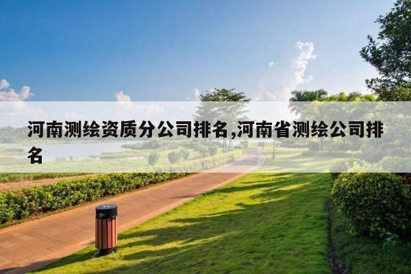 河南测绘资质分公司排名,河南省测绘公司排名