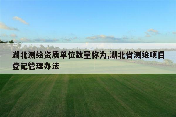 湖北测绘资质单位数量称为,湖北省测绘项目登记管理办法