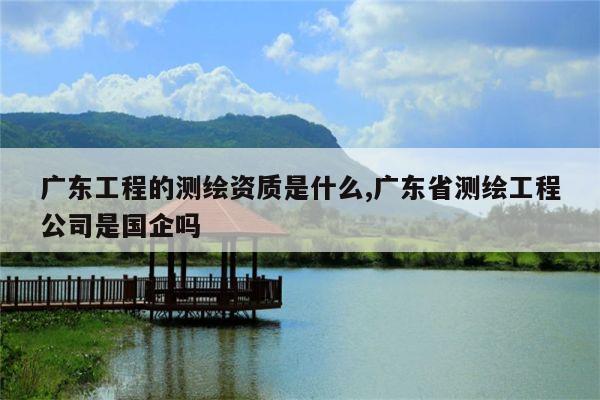 广东工程的测绘资质是什么,广东省测绘工程公司是国企吗