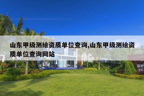 山东甲级测绘资质单位查询,山东甲级测绘资质单位查询网站