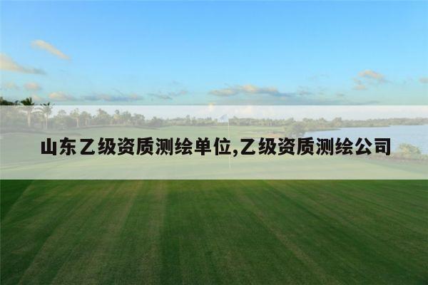 山东乙级资质测绘单位,乙级资质测绘公司