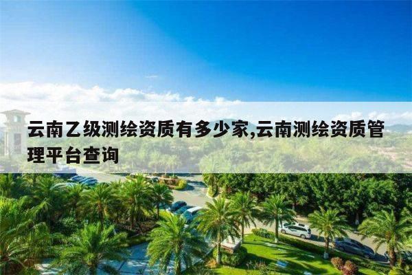 云南乙级测绘资质有多少家,云南测绘资质管理平台查询