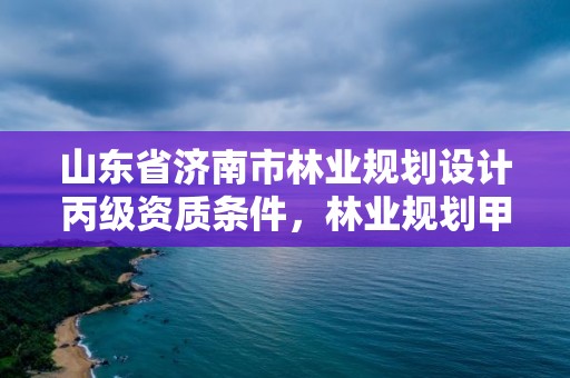 山东省济南市林业规划设计丙级资质条件,林业规划甲级资质单位