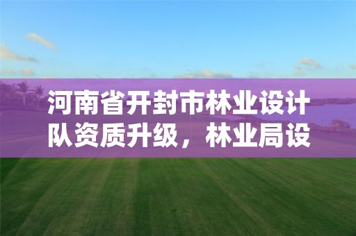 河南省开封市林业设计队资质升级,林业局设计院待遇怎样