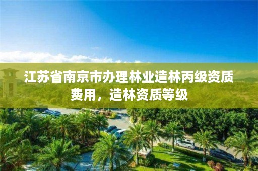 江苏省南京市办理林业造林丙级资质费用,造林资质等级