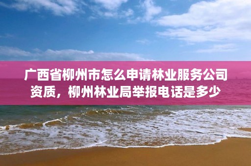 广西省柳州市怎么申请林业服务公司资质,柳州林业局举报电话是多少