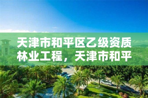天津市和平区乙级资质林业工程,天津市和平区乙级资质林业工程公司