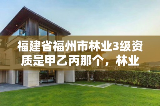 福建省福州市林业3级资质是甲乙丙那个,林业资质等级