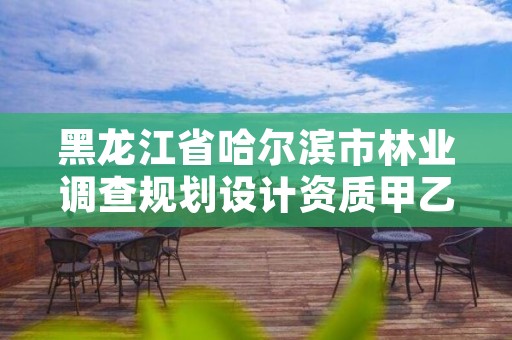 黑龙江省哈尔滨市林业调查规划设计资质甲乙,哈尔滨林业勘察设计院