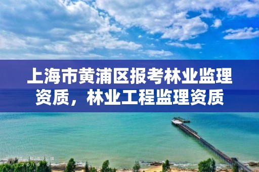 上海市黄浦区报考林业监理资质，林业工程监理资质