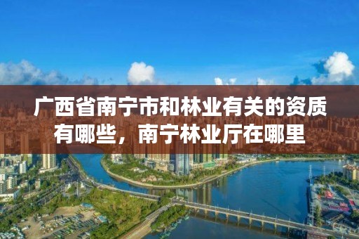 广西省南宁市和林业有关的资质有哪些，南宁林业厅在哪里
