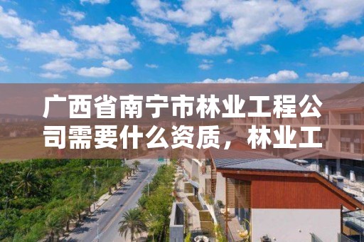 广西省南宁市林业工程公司需要什么资质，林业工程资质在哪办