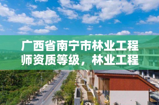 广西省南宁市林业工程师资质等级，林业工程师资格证