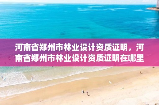 河南省郑州市林业设计资质证明，河南省郑州市林业设计资质证明在哪里办