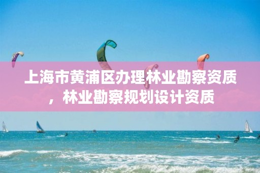 上海市黄浦区办理林业勘察资质，林业勘察规划设计资质