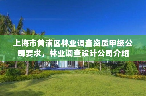 上海市黄浦区林业调查资质甲级公司要求，林业调查设计公司介绍