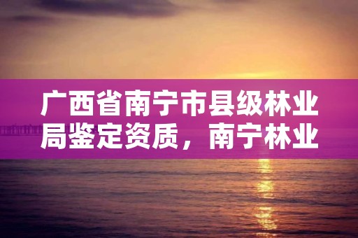 广西省南宁市县级林业局鉴定资质，南宁林业局咨询电话
