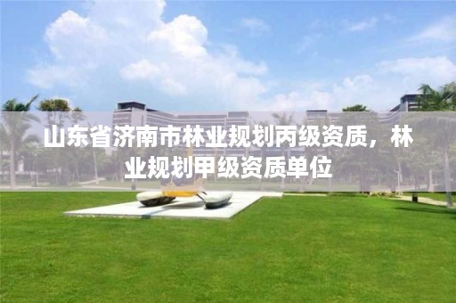 山东省济南市林业规划丙级资质,林业规划甲级资质单位