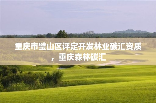 重庆市璧山区评定开发林业碳汇资质,重庆森林碳汇