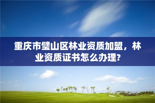 重庆市璧山区林业资质加盟,林业资质证书怎么办理?