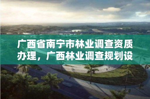 广西省南宁市林业调查资质办理，广西林业调查规划设计资质名录