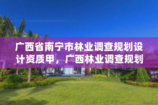 广西省南宁市林业调查规划设计资质甲，广西林业调查规划院