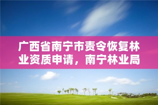 广西省南宁市责令恢复林业资质申请，南宁林业局电话号码是多少