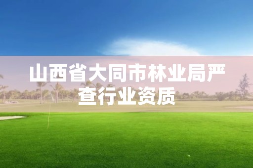 山西省大同市林业局严查行业资质