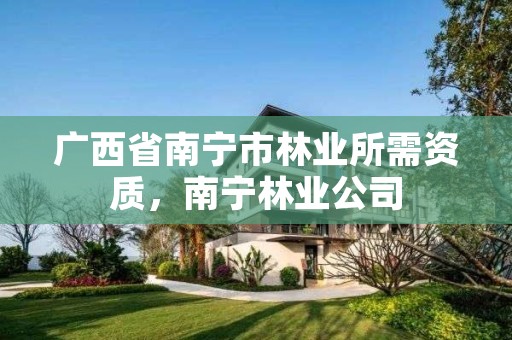 广西省南宁市林业所需资质，南宁林业公司