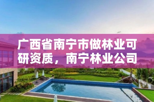 广西省南宁市做林业可研资质，南宁林业公司