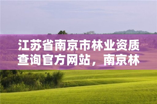 江苏省南京市林业资质查询官方网站，南京林业官网登录查询