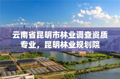 云南省昆明市林业调查资质专业,昆明林业规划院