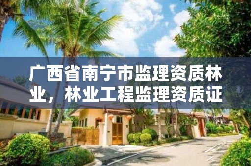 广西省南宁市监理资质林业，林业工程监理资质证书