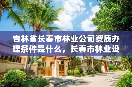 吉林省长春市林业公司资质办理条件是什么，长春市林业设计院