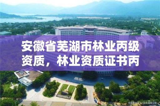 安徽省芜湖市林业丙级资质,林业资质证书丙级