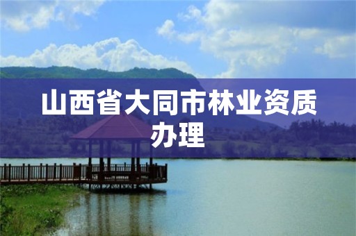 山西省大同市林业资质办理
