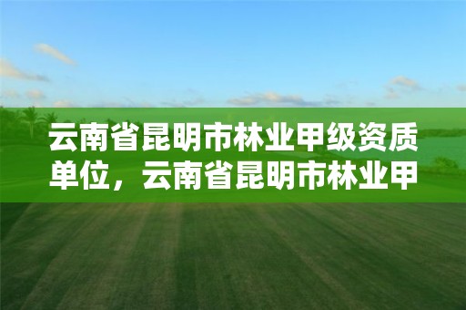 云南省昆明市林业甲级资质单位，云南省昆明市林业甲级资质单位有几家