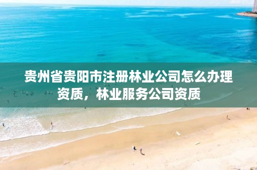 贵州省贵阳市注册林业公司怎么办理资质，林业服务公司资质