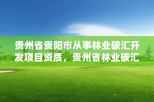 贵州省贵阳市从事林业碳汇开发项目资质,贵州省林业碳汇公司有多少